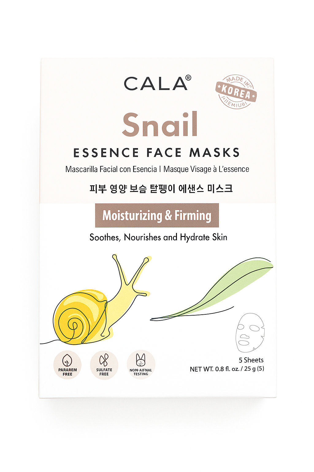 Snail Essensce Face Masks. Mascarilla facial con esencia.