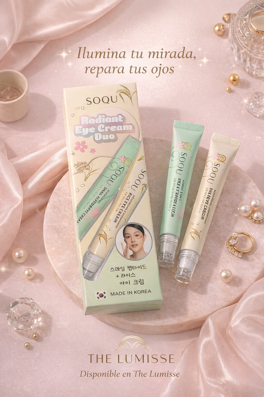 Radiant Eye Cream Duo,SOQU Rice Eye Cream y Snail Peptide eye cream.